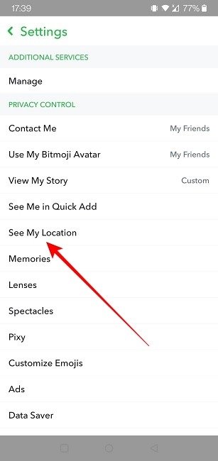 Конфиденциальность Snapchat Посмотреть мое местоположение