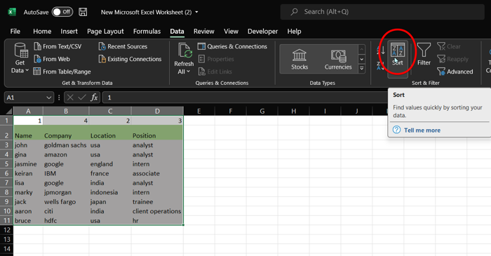 Вариант сортировки в MS Excel