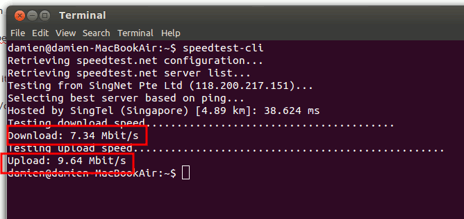 результаты Speedtest-Cli