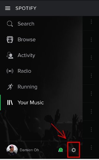 Приложение Spotify для Android.