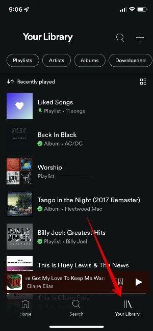 Библиотека локальных файлов Spotify iOS