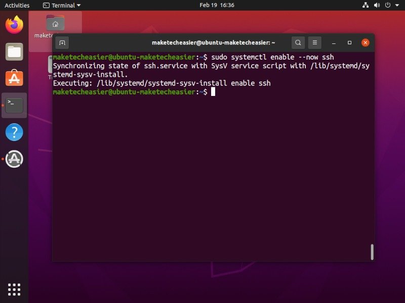 Ssh при включении Ubuntu