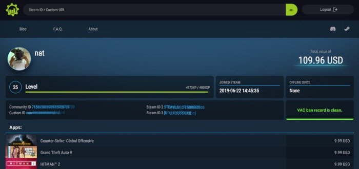 Статистика Steam Steamcalculator 1