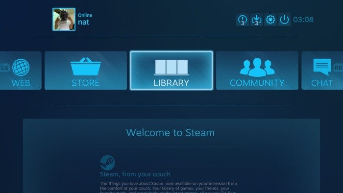 Steam против Epic Интерфейс режима Steam Epic Big Picture