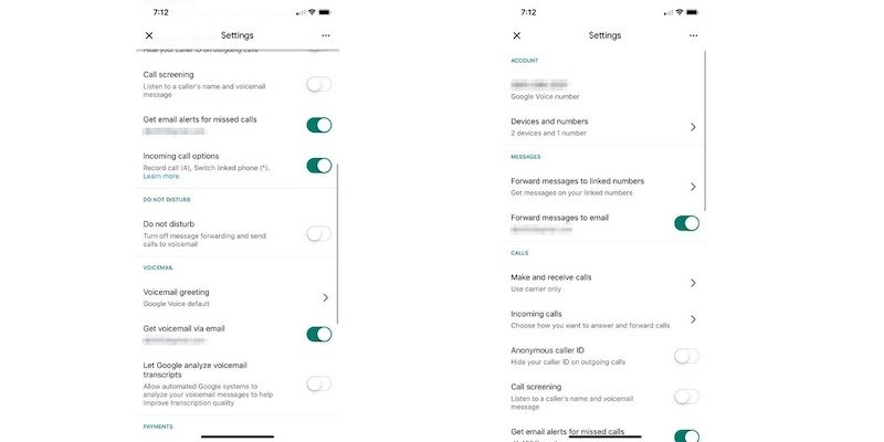 Увеличьте настройки Google Voice для iOS