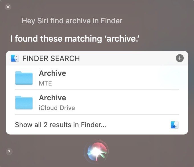 Неожиданное использование Siri Mac Find Files