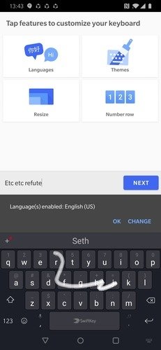 Свайп-клавиатура Swiftkey