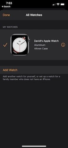 Переключить Apple Watch Iphone Отсоединить часы