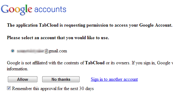 tabcloud-google-аутентификация