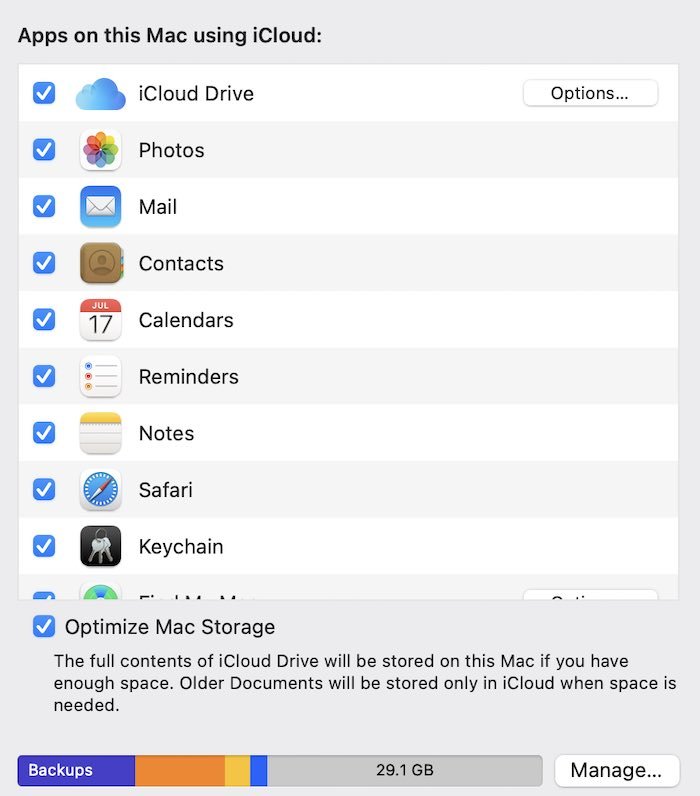 Использование Icloud Storage Mac 1