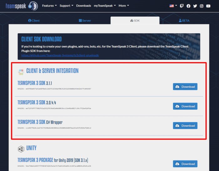 Скачать Teamspeak SDK