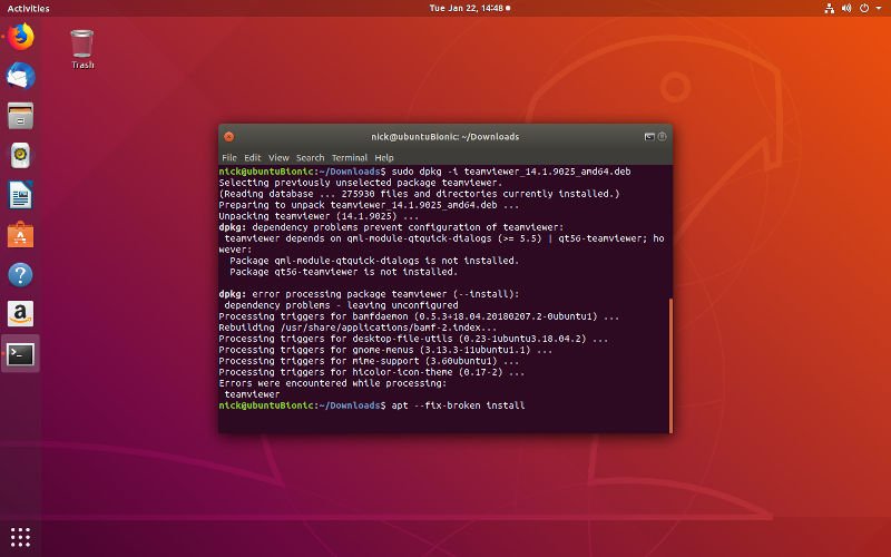 Установка Teamviewer в Ubuntu