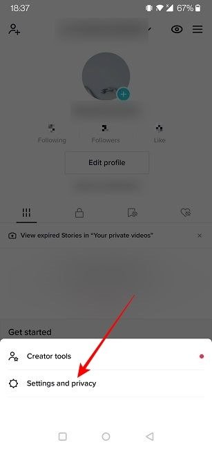 Просмотр профиля Tiktok Настройки Конфиденциальность