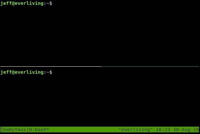 Горизонтальное разделение Tmux