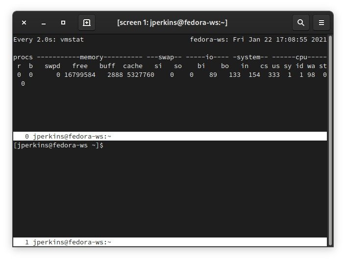 Tmux против экрана Разделение экрана 1