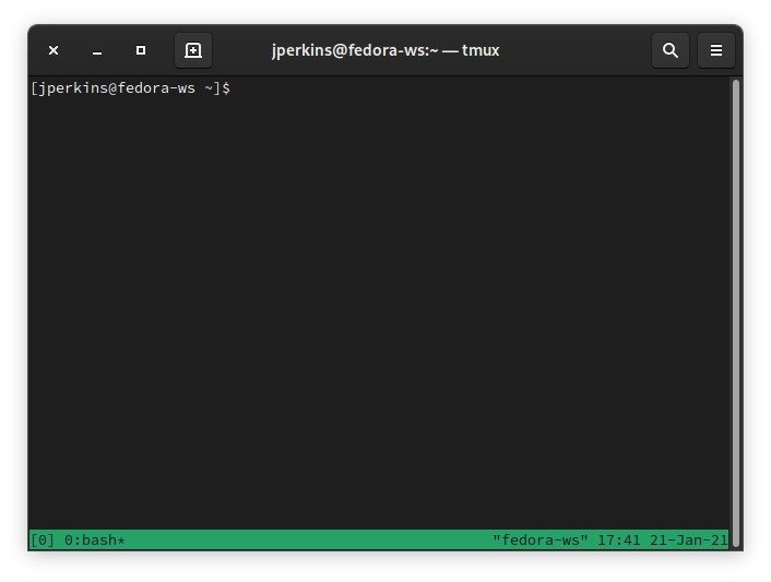 Tmux против экрана Tmux: первоначальный вид 1