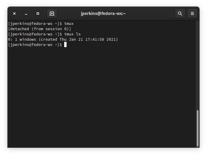 Tmux против экрана Tmux Ls 1