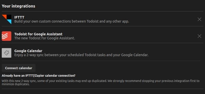 Список интеграций Todoist Ifttt Todoist для Google Assistant и Google Calendar