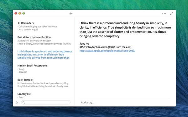 Списки дел для Mac — simplenote