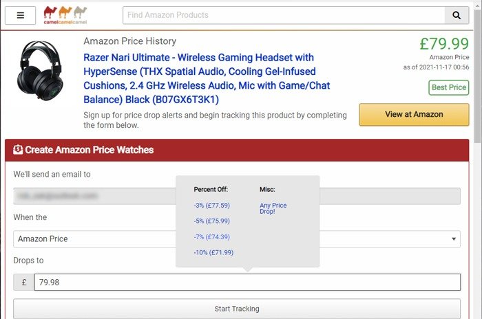 Отслеживайте снижение цен на Amazon Camelcamelcamel 2