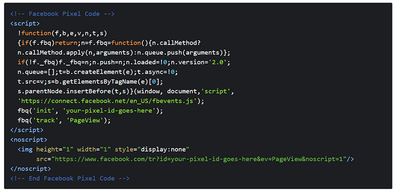 Пиксель отслеживания Код пикселя Facebook
