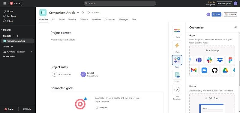 Trello против Asana, если вы переносите настройку Asana