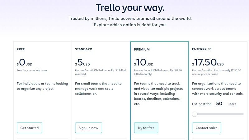 Trello против Asana, стоит ли мигрировать Trello Цена