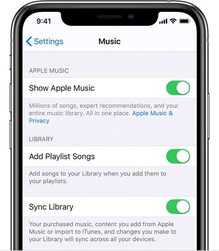 Отключить музыкальную библиотеку Icloud iOS