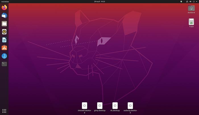 Ярлыки рабочего стола Ubuntu не настроены