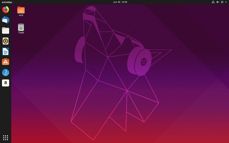 Рабочий стол Ubuntu Disco