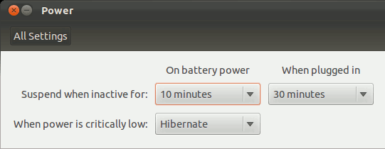 опция Ubuntu-Hibernate-Power