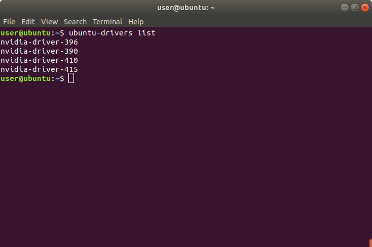 список драйверов Ubuntu-Nvidia