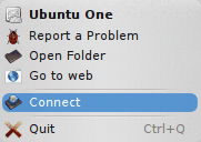 Меню клиента KDE Ubuntu One