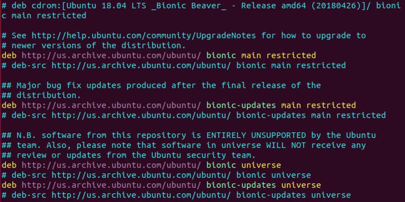 Исходники Ubuntu