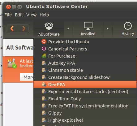 Ubuntu-программный центр-выбрать-PPA