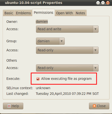 Ubuntu-старт-разрешения