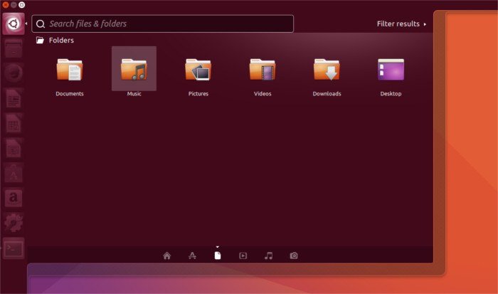 Ubuntu-единство-файлы-линза