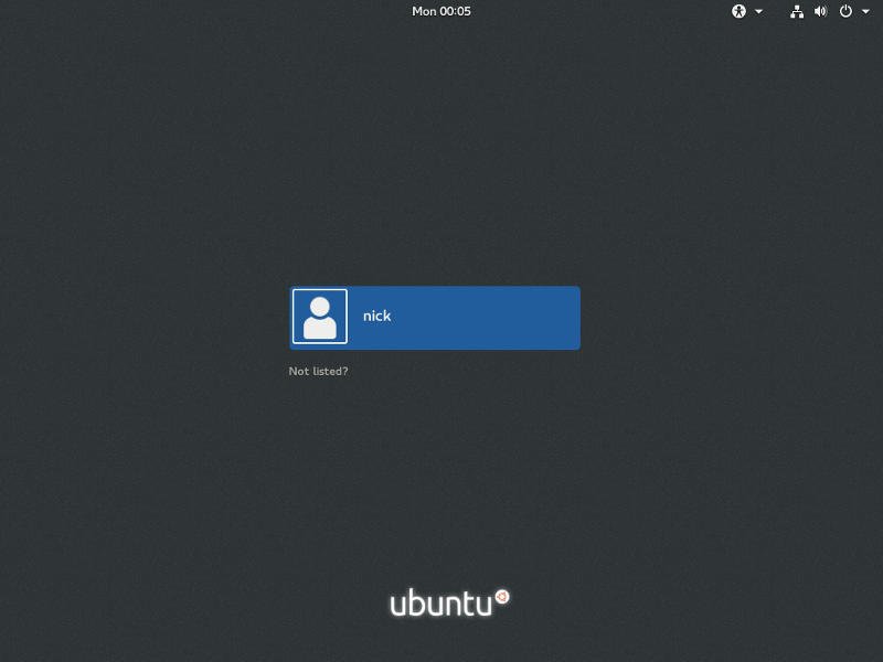 GDM Ubuntu по умолчанию