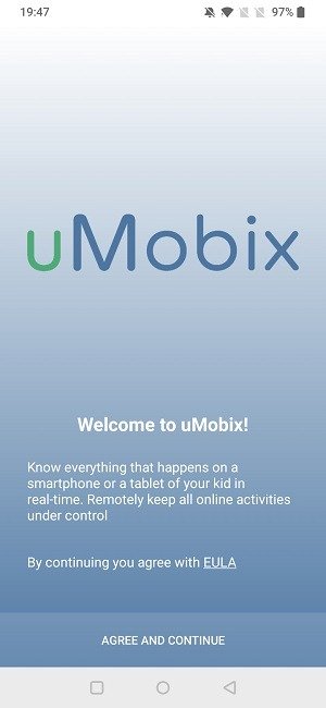 Экран приветствия обзора Umobix