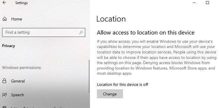 Понимание вашего местоположения в настоящее время используется в местоположении Windows 10