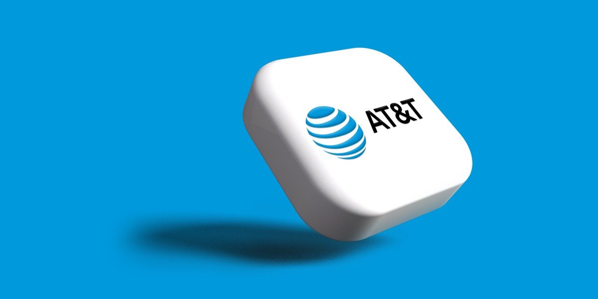 Вид логотипа AT&T.