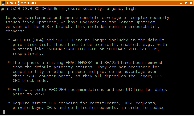 Обновление журналов изменений Debian