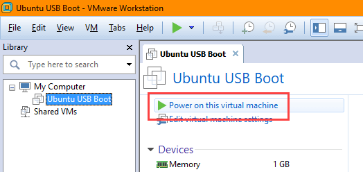 USB-загрузка-VMware-питание на виртуальной машине