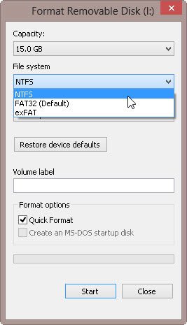 USBDrive-USB-формат-NTFS