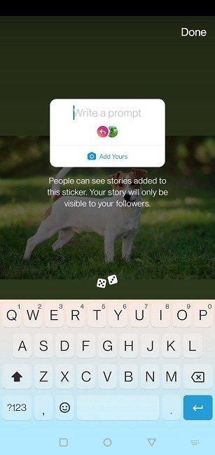 Используйте функцию «Добавьте свою наклейку» Instagram Write Prompt