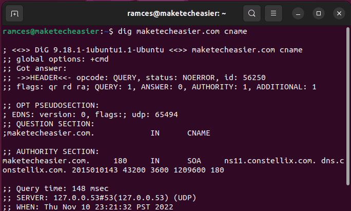 Использование Dig Linux 12 Dig Cname Record