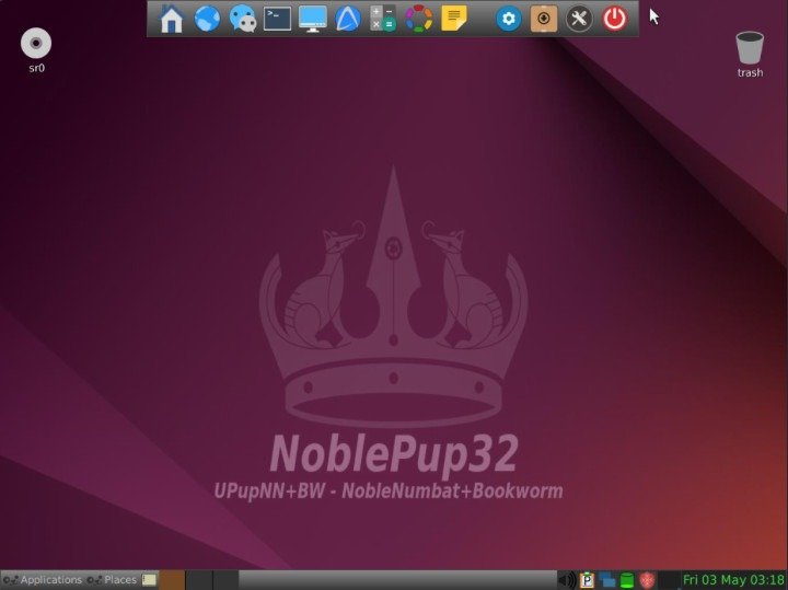 Снимок экрана, показывающий NoblePup32, Puppified версию Ubuntu 24.04.