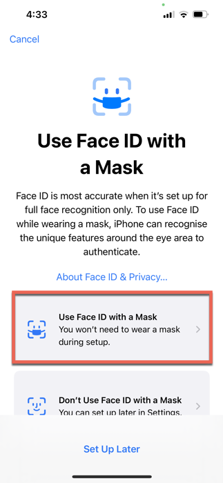 Используйте Face ID с маской