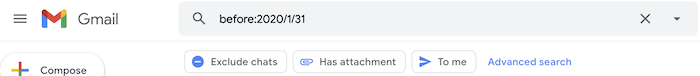 Используйте советы по поиску в Gmail Поиск по дате