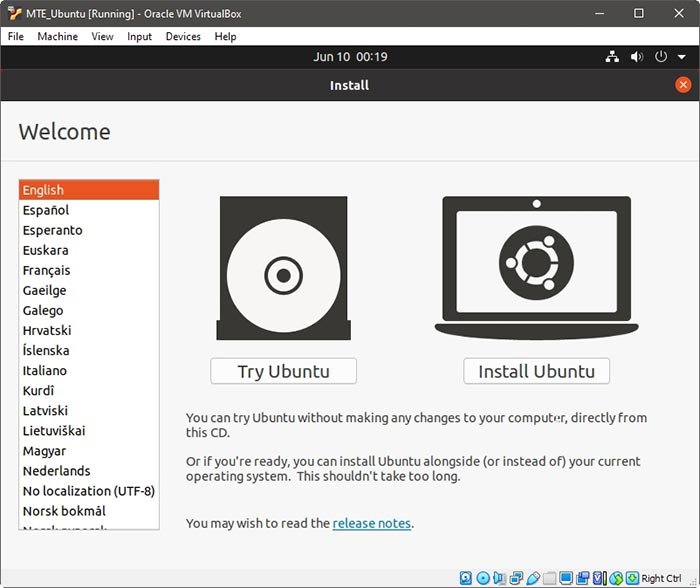 Используйте Ubuntu без установки Vm Начать установку